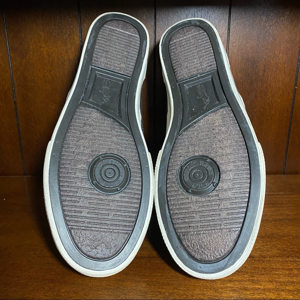 NEW! Polo Ralph Lauren Vito Leather Lace Canvas Shoes Size 8 - Picture 7 of 8